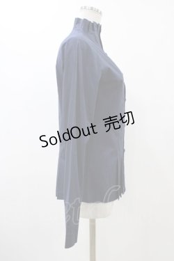 画像3: Moi-meme-Moitie / プリーツストレッチブラウス  ブルー H-25-12-12-022-MO-BL-KB-ZH