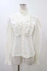 Moi-meme-Moitie / プリーツフリルブラウス 2 オフ H-25-12-12-023-MO-BL-KB-ZH