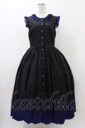 Moi-meme-Moitie / Rose Garden刺繍サンドレス 9号 黒×青 H-25-12-12-026-MO-OP-KB-ZH
