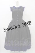 Moi-meme-Moitie / Rose Garden刺繍サンドレス 9号 黒×青 H-25-12-12-026-MO-OP-KB-ZH
