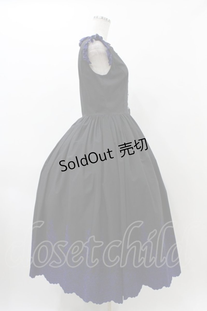 画像3: Moi-meme-Moitie / Rose Garden刺繍サンドレス 9号 黒×青 H-25-12-12-026-MO-OP-KB-ZH (3)