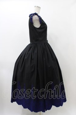 画像3: Moi-meme-Moitie / Rose Garden刺繍サンドレス 9号 黒×青 H-25-12-12-026-MO-OP-KB-ZH