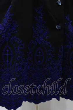 画像5: Moi-meme-Moitie / Rose Garden刺繍サンドレス 9号 黒×青 H-25-12-12-026-MO-OP-KB-ZH