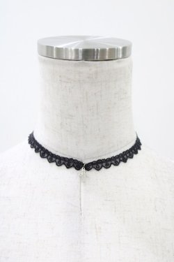 画像1: MILK / クロスチャームレースチョーカー  ブラック H-25-12-12-004-ML-AC-KB-ZH