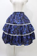 Moi-meme-Moitie / 青薔薇3段ティアードスカート  ブルー H-25-12-12-027-MO-SK-KB-ZH