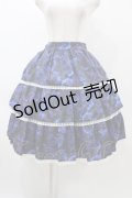Moi-meme-Moitie / 青薔薇3段ティアードスカート  ブルー H-25-12-12-027-MO-SK-KB-ZH