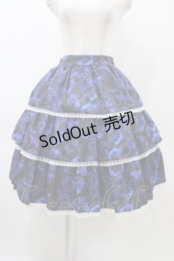 画像1: Moi-meme-Moitie / 青薔薇3段ティアードスカート  ブルー H-25-12-12-027-MO-SK-KB-ZH