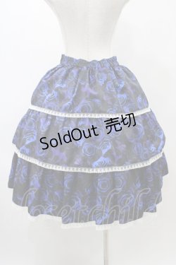 画像2: Moi-meme-Moitie / 青薔薇3段ティアードスカート  ブルー H-25-12-12-027-MO-SK-KB-ZH