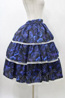 画像3: Moi-meme-Moitie / 青薔薇3段ティアードスカート  ブルー H-25-12-12-027-MO-SK-KB-ZH