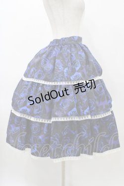 画像3: Moi-meme-Moitie / 青薔薇3段ティアードスカート  ブルー H-25-12-12-027-MO-SK-KB-ZH