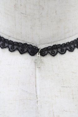 画像2: MILK / クロスチャームレースチョーカー  ブラック H-25-12-12-004-ML-AC-KB-ZH