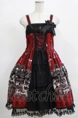 画像1: ALICE and the PIRATES / Rosy night’s Masquerade柄ジャンパースカートII Free ボルドー H-25-12-13-1001-PA-OP-NS-ZH (1)