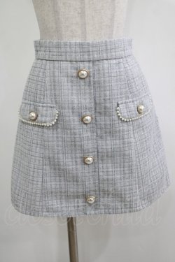 画像1: Ank Rouge / パールフラップラメツイードSK M サックス H-25-12-13-1027-CA-SK-NS-ZH