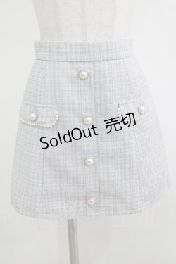 画像1: Ank Rouge / パールフラップラメツイードSK M サックス H-25-12-13-1027-CA-SK-NS-ZH