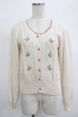 画像1: Fi.n.t / プチローズカーディガン Free アイボリー H-25-12-13-1033-CA-TO-NS-ZH
