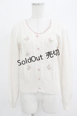 画像1: Fi.n.t / プチローズカーディガン Free アイボリー H-25-12-13-1033-CA-TO-NS-ZH