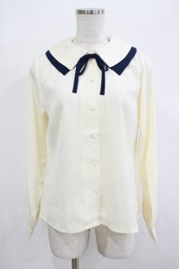 Fi.n.t / ダブル衿配色タイ付きブラウス Free OFF WHITE H-25-12-13-1036-CA-BL-NS-ZH