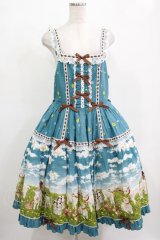 metamorphose / 【プラスサイズ】Dreamy Little Farm はしごレースフリルジャンパースカート プラスサイズ グリーン H-25-12-13-1004-ME-OP-NS-ZH