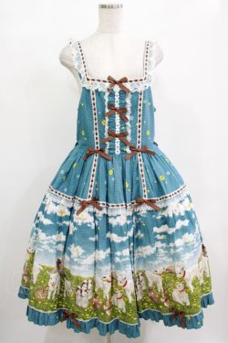 画像1: metamorphose / 【プラスサイズ】Dreamy Little Farm はしごレースフリルジャンパースカート プラスサイズ グリーン H-25-12-13-1004-ME-OP-NS-ZH