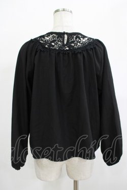 画像3: Fi.n.t / フラワーレース切り替えリボンブラウス Free BLACK H-25-12-13-1041-CA-BL-NS-ZH