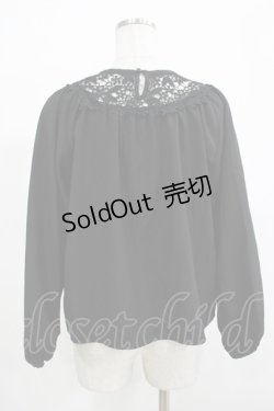 画像3: Fi.n.t / フラワーレース切り替えリボンブラウス Free BLACK H-25-12-13-1041-CA-BL-NS-ZH