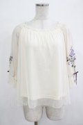 an another angelus / スミレ刺繍チュールブラウス Free OFF WHITE H-25-12-13-1042-CA-BL-NS-ZH