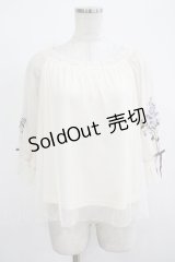 an another angelus / スミレ刺繍チュールブラウス Free OFF WHITE H-25-12-13-1042-CA-BL-NS-ZH