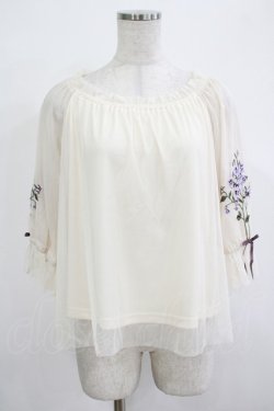 画像1: an another angelus / スミレ刺繍チュールブラウス Free OFF WHITE H-25-12-13-1042-CA-BL-NS-ZH