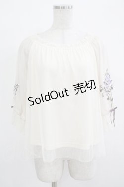 画像1: an another angelus / スミレ刺繍チュールブラウス Free OFF WHITE H-25-12-13-1042-CA-BL-NS-ZH