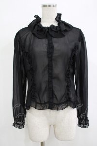 metamorphose / シフォンフリルブラウス Free ブラック H-25-12-13-1044-ME-BL-NS-ZH