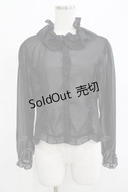 画像1: metamorphose / シフォンフリルブラウス Free ブラック H-25-12-13-1044-ME-BL-NS-ZH
