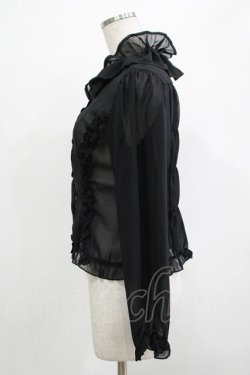 画像2: metamorphose / シフォンフリルブラウス Free ブラック H-25-12-13-1044-ME-BL-NS-ZH