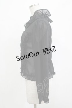 画像2: metamorphose / シフォンフリルブラウス Free ブラック H-25-12-13-1044-ME-BL-NS-ZH