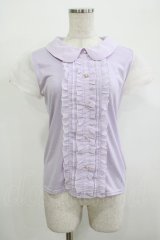 axes femme / オーガンジー切替トップス M ラベンダー H-25-12-13-1046-AX-TO-NS-ZH