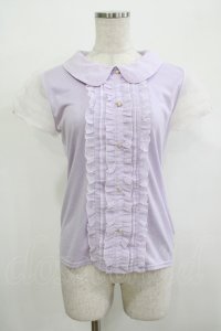 axes femme / オーガンジー切替トップス M ラベンダー H-25-12-13-1046-AX-TO-NS-ZH