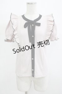 Ank Rouge / リボンタイ配色リブ M ピンク/ブラック H-25-12-13-1049-CA-TO-NS-ZH