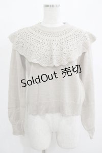 Fi.n.t / ドイリー風ケープ付きニットプルオーバー Free BEIGE H-25-12-13-1050-CA-TO-NS-ZH