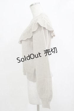 画像2: Fi.n.t / ドイリー風ケープ付きニットプルオーバー Free BEIGE H-25-12-13-1050-CA-TO-NS-ZH