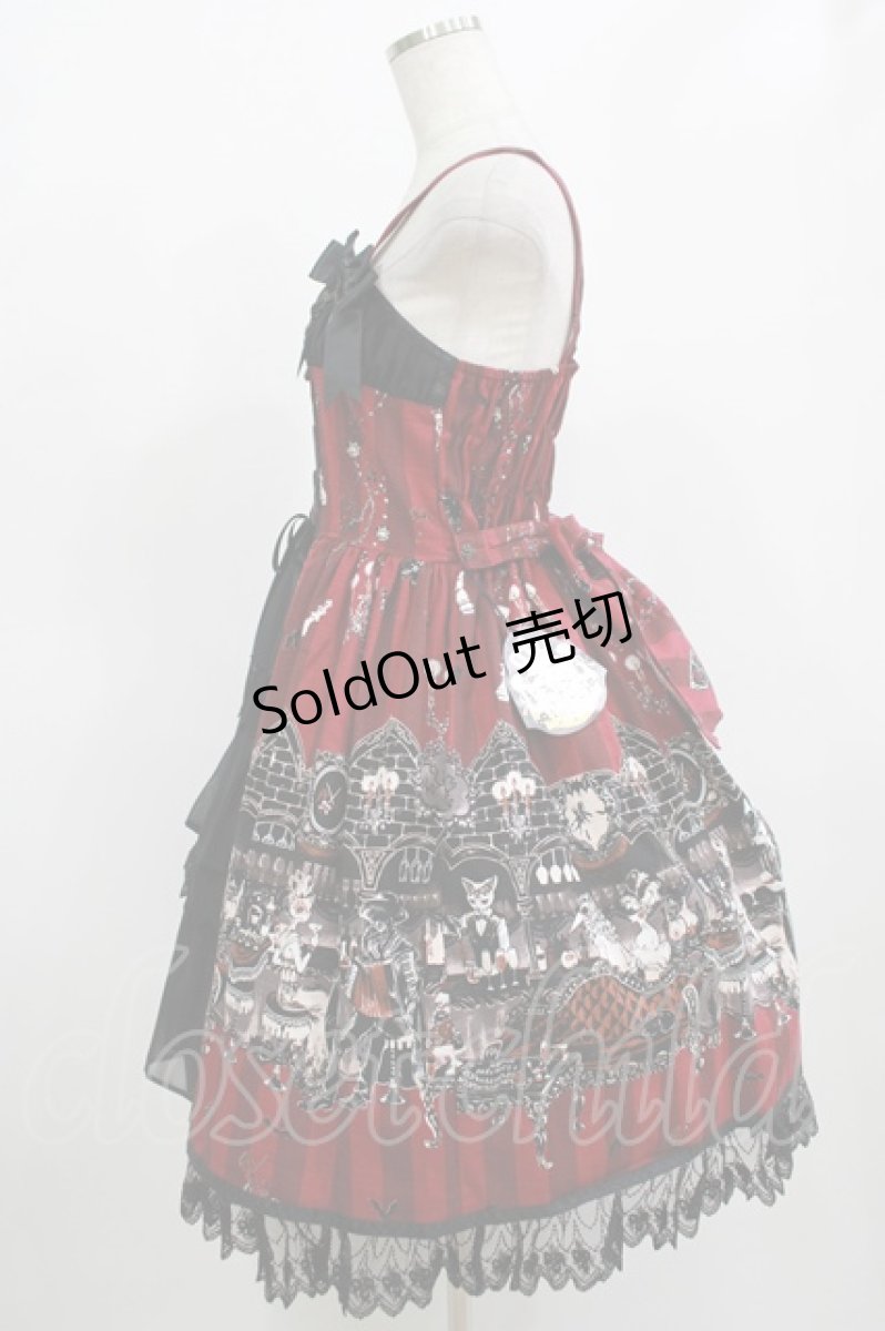 画像2: ALICE and the PIRATES / Rosy night’s Masquerade柄ジャンパースカートII Free ボルドー H-25-12-13-1001-PA-OP-NS-ZH (2)