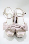 DearMyLoveRose / ビッグリボン厚底サンダル 22.5cm ピンク H-25-12-13-1076-EL-SH-NS-ZH
