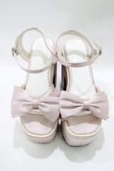 DearMyLoveRose / ビッグリボン厚底サンダル 22.5cm ピンク H-25-12-13-1076-EL-SH-NS-ZH