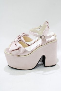 画像2: DearMyLoveRose / ビッグリボン厚底サンダル 22.5cm ピンク H-25-12-13-1076-EL-SH-NS-ZH