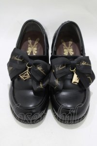Amavel / 喫茶アマベルのショコラトリーローヒールローファーパンプス S/22.5-23cm ブラック H-25-12-13-1077-CA-SH-NS-ZH