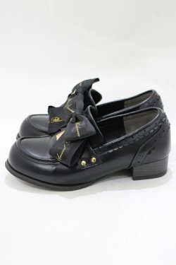 画像2: Amavel / 喫茶アマベルのショコラトリーローヒールローファーパンプス S/22.5-23cm ブラック H-25-12-13-1077-CA-SH-NS-ZH