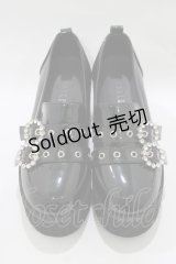 Bubbles / ダブルベルトローファー 36/22.5cm〜23.0cm ブラック/エナメル H-25-12-13-1078-CA-SH-NS-ZH