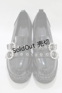 Bubbles / ダブルベルトローファー 36/22.5cm〜23.0cm ブラック/エナメル H-25-12-13-1078-CA-SH-NS-ZH