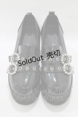 画像1: Bubbles / ダブルベルトローファー 36/22.5cm〜23.0cm ブラック/エナメル H-25-12-13-1078-CA-SH-NS-ZH