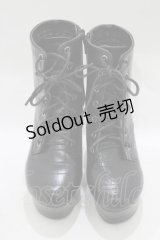 Newlyme / レースアップショートブーツ 22.5cm ブラック/クロコ H-25-12-13-1079-GO-SH-NS-ZH