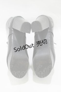 画像4: Newlyme / レースアップショートブーツ 22.5cm ブラック/クロコ H-25-12-13-1079-GO-SH-NS-ZH