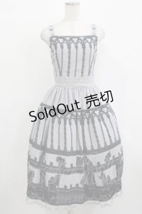 Innocent World / ノートルダムのガーゴイルウエストレースワンピース M/108cm丈 グレー H-25-12-13-1007-IW-OP-NS-ZH